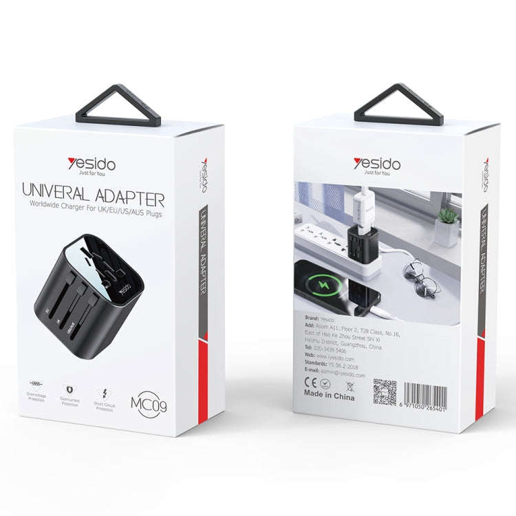 Yesido MC-09 Multi-function Universal Travel Adapter Plug(Black)