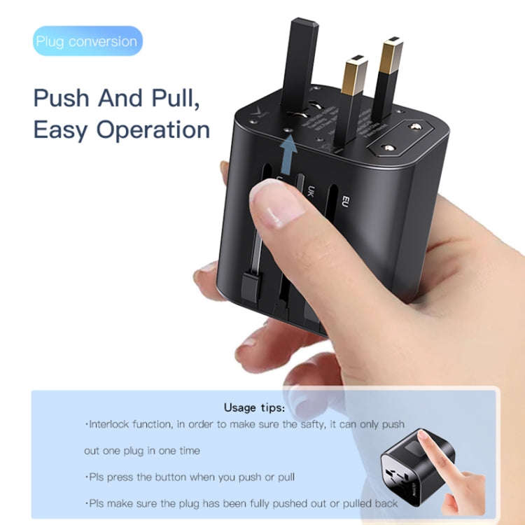 Yesido MC-09 Multi-function Universal Travel Adapter Plug(Black)