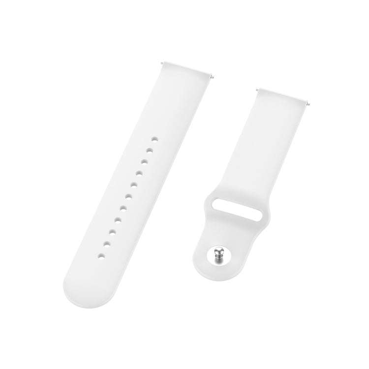 18mm Universal Reverse Buckle Wave Silicone Watch Band, Size:L(White)