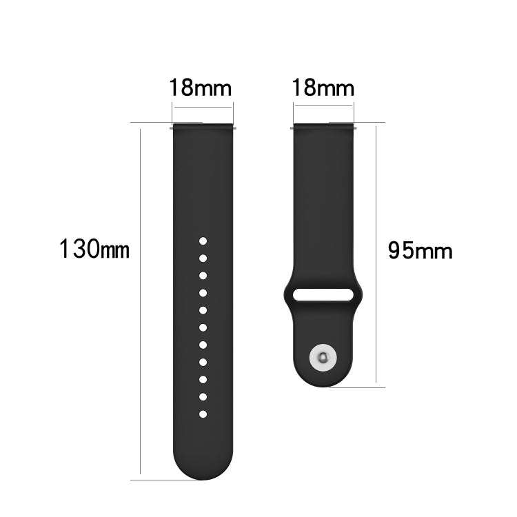 18mm Universal Reverse Buckle Wave Silicone Watch Band, Size:L(Navy Blue)
