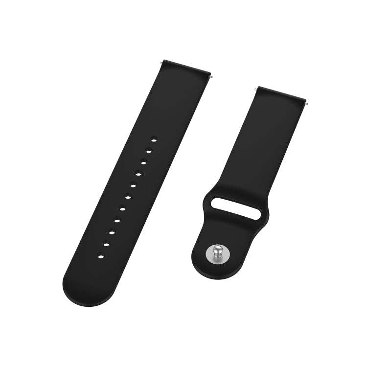 18mm Universal Reverse Buckle Wave Silicone Watch Band, Size:L(Black)