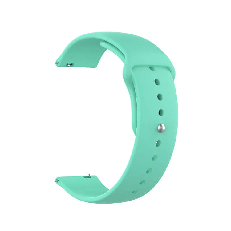 18mm Universal Reverse Buckle Wave Silicone Watch Band, Size:L(Lake Blue)