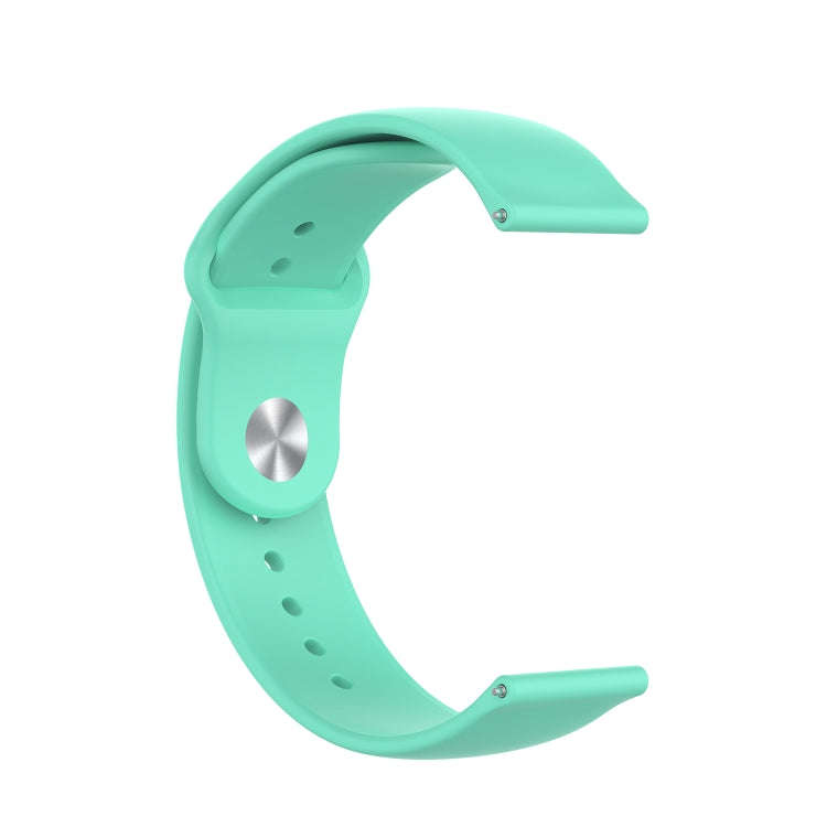18mm Universal Reverse Buckle Wave Silicone Watch Band, Size:S(Lake Blue)