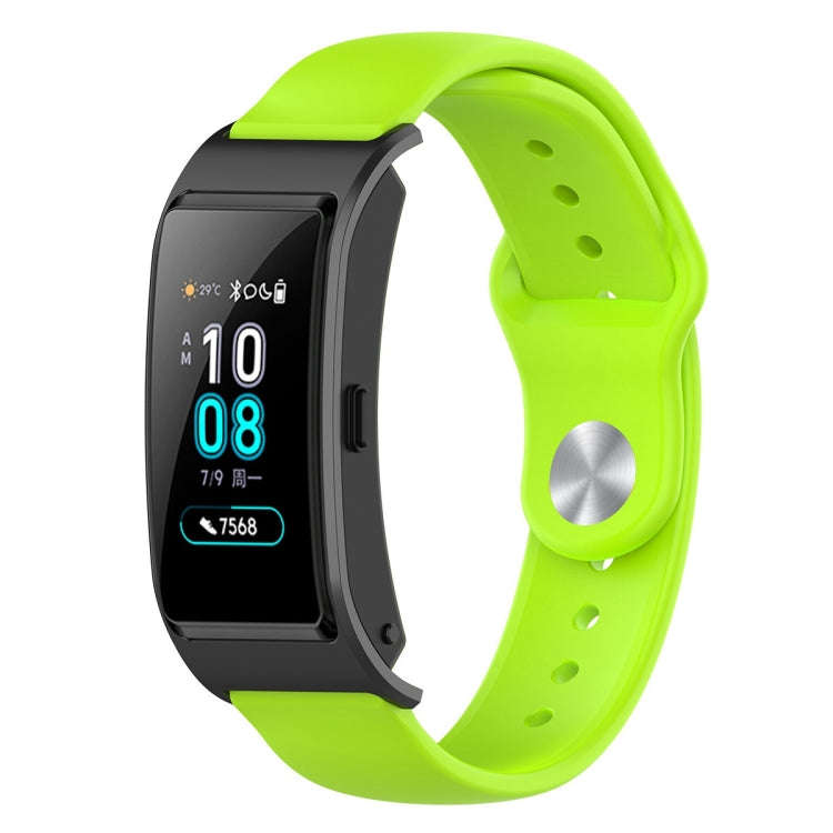 18mm Universal Reverse Buckle Wave Silicone Watch Band, Size:S(Lime)