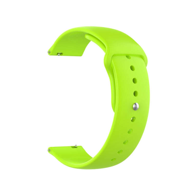 18mm Universal Reverse Buckle Wave Silicone Watch Band, Size:S(Lime)