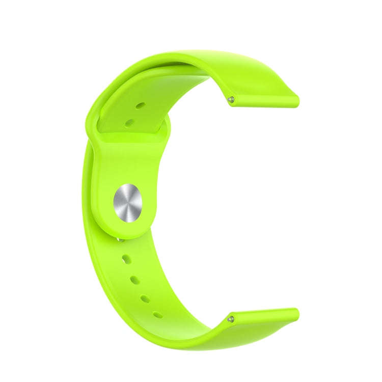 18mm Universal Reverse Buckle Wave Silicone Watch Band, Size:S(Lime)