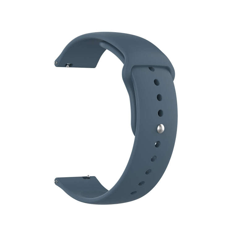 18mm Universal Reverse Buckle Wave Silicone Watch Band, Size:S(Blue)