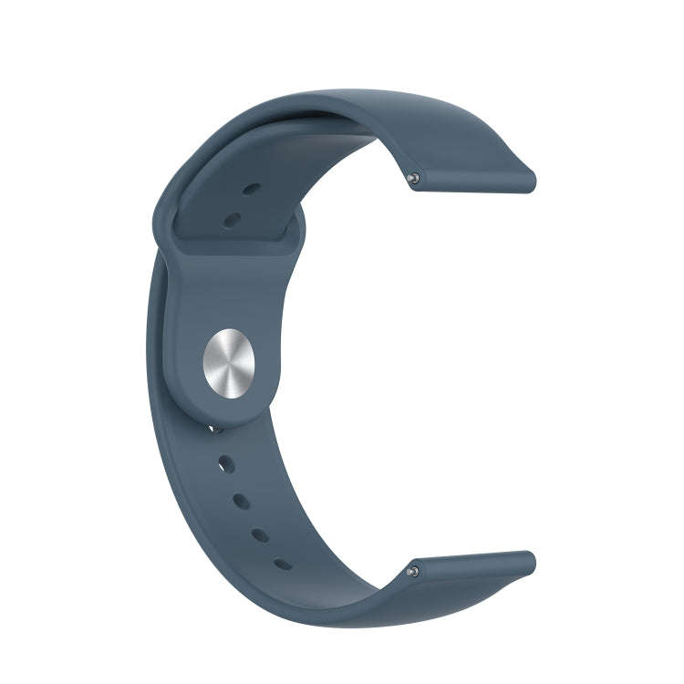 18mm Universal Reverse Buckle Wave Silicone Watch Band, Size:S(Blue)