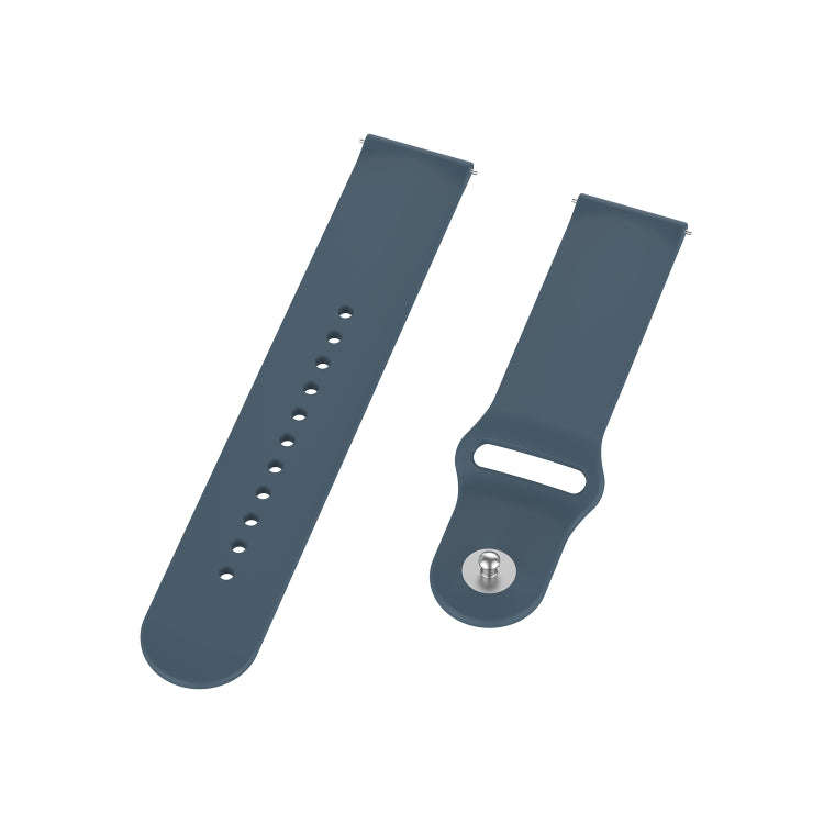 18mm Universal Reverse Buckle Wave Silicone Watch Band, Size:S(Blue)