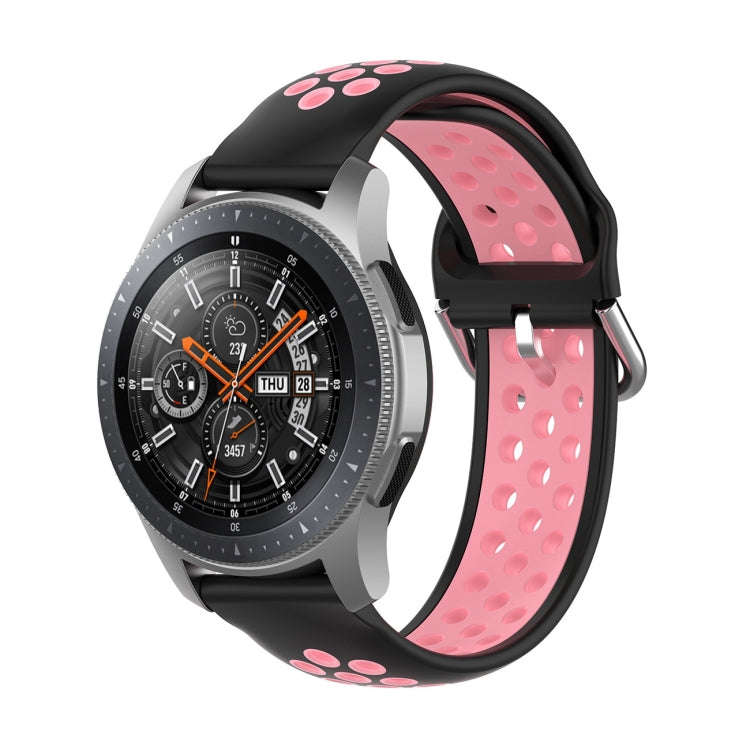 For Huawei Watch GT2 / Honor Magic Watch 2 46mm Universal Sports Two-tone Silicone Watch Band(Bla...