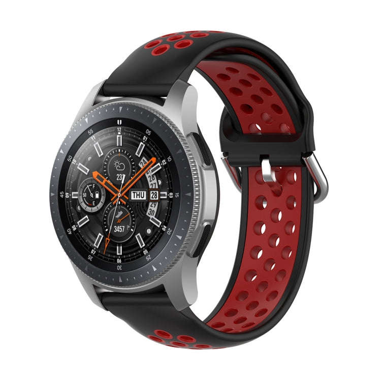 For Huawei Watch GT2 / Honor Magic Watch 2 46mm Universal Sports Two-tone Silicone Watch Band(Bla...