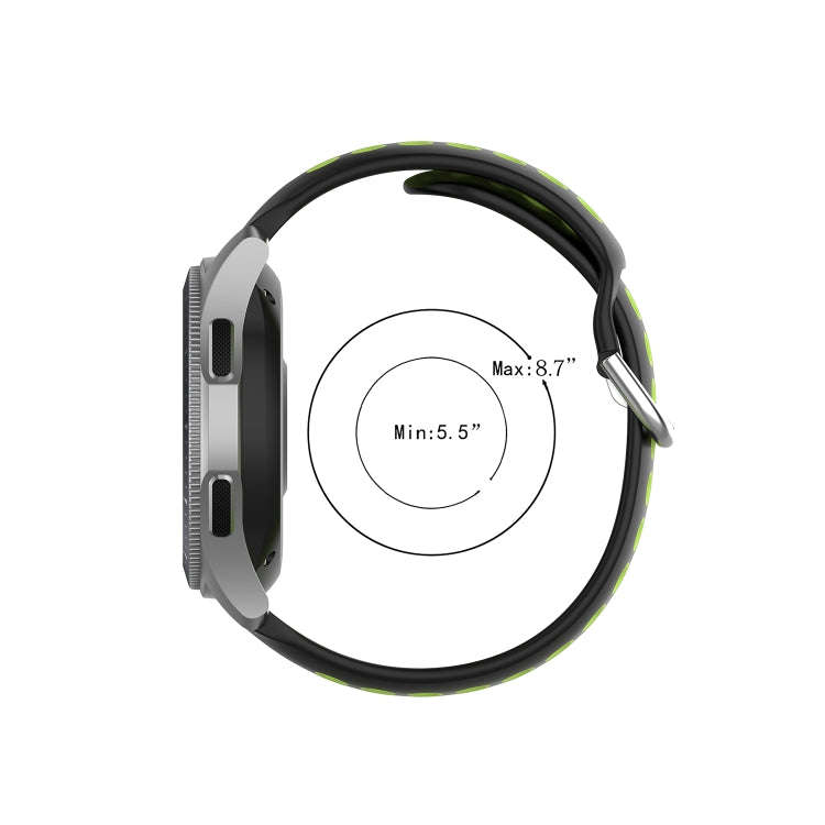 For Huawei Watch GT2 / Honor Magic Watch 2 46mm Universal Sports Two-tone Silicone Watch Band(Bla...