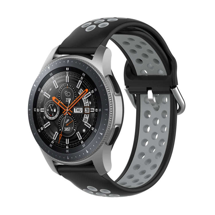 For Huawei Watch GT2 / Honor Magic Watch 2 46mm Universal Sports Two-tone Silicone Watch Band(Bla...