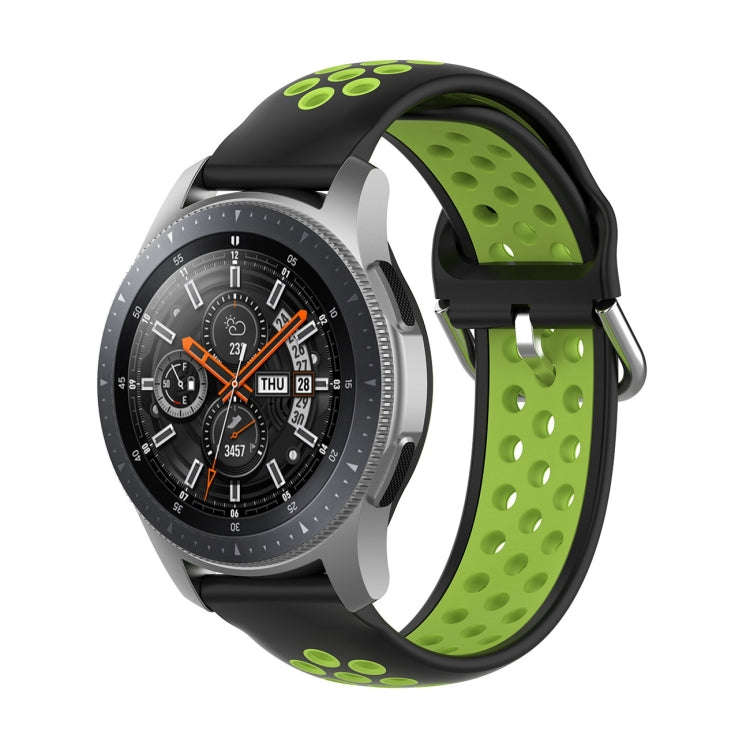 For Huawei Watch GT2 / Honor Magic Watch 2 46mm Universal Sports Two-tone Silicone Watch Band(Bla...