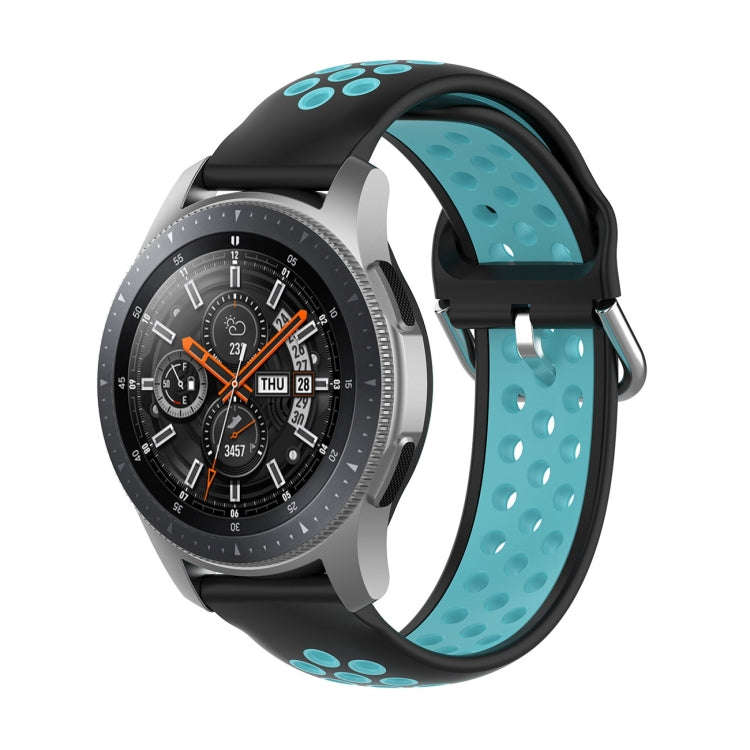 For Huawei Watch GT2 / Honor Magic Watch 2 46mm Universal Sports Two-tone Silicone Watch Band(Bla...