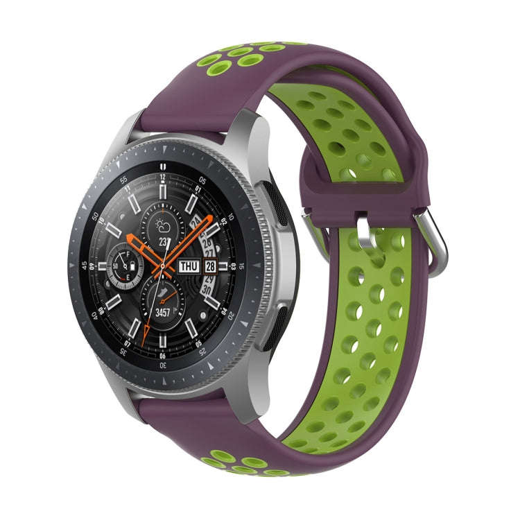 For Huawei Watch GT2 / Honor Magic Watch 2 46mm Universal Sports Two-tone Silicone Watch Band(Pur...