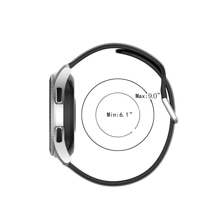 22mm Universal Silver Buckle Silicone Watch Band, Size:L(Grey)