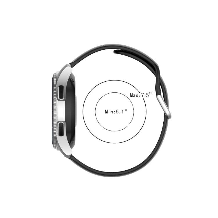 22mm Universal Silver Buckle Silicone Watch Band, Size:S(White)