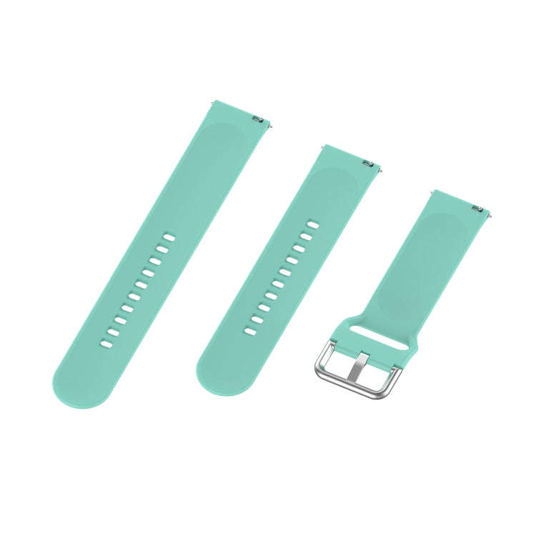 22mm Universal Silver Buckle Silicone Watch Band, Size:S(Mint Green)