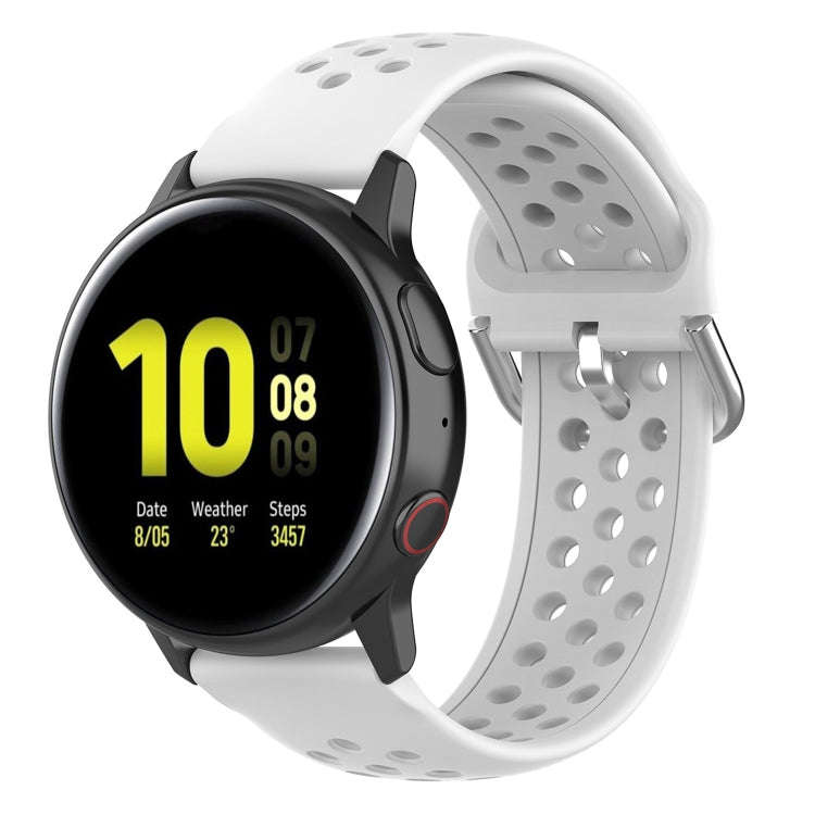 20mm Universal Sport Silicone Watch Band(White)