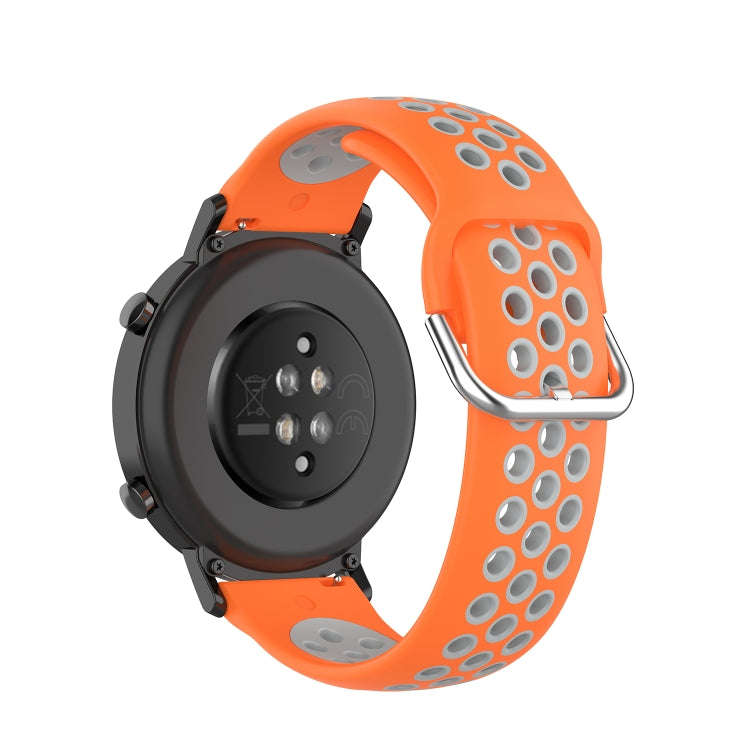 20mm Universal Sports Two Colors Silicone Replacement Strap Watchband(Orange Grey)