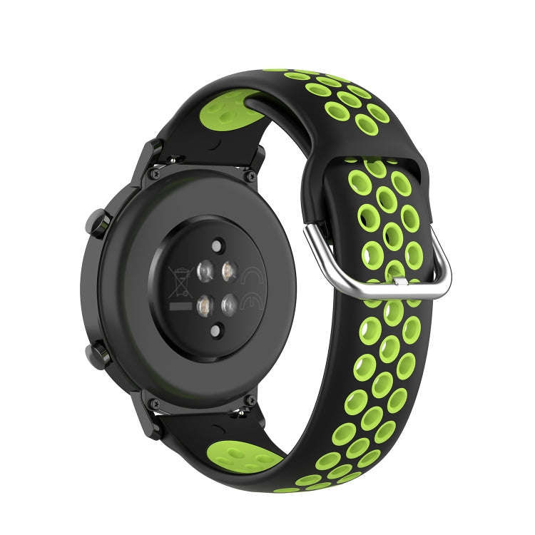 20mm Universal Sports Two Colors Silicone Replacement Strap Watchband(Black Lime)