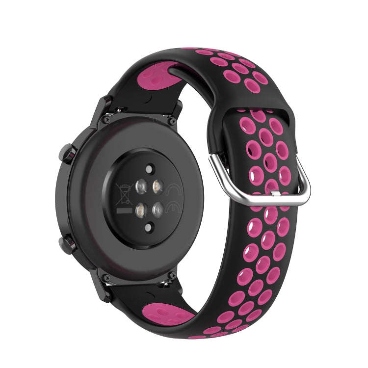 20mm Universal Sports Two Colors Silicone Replacement Strap Watchband(Black Purple)