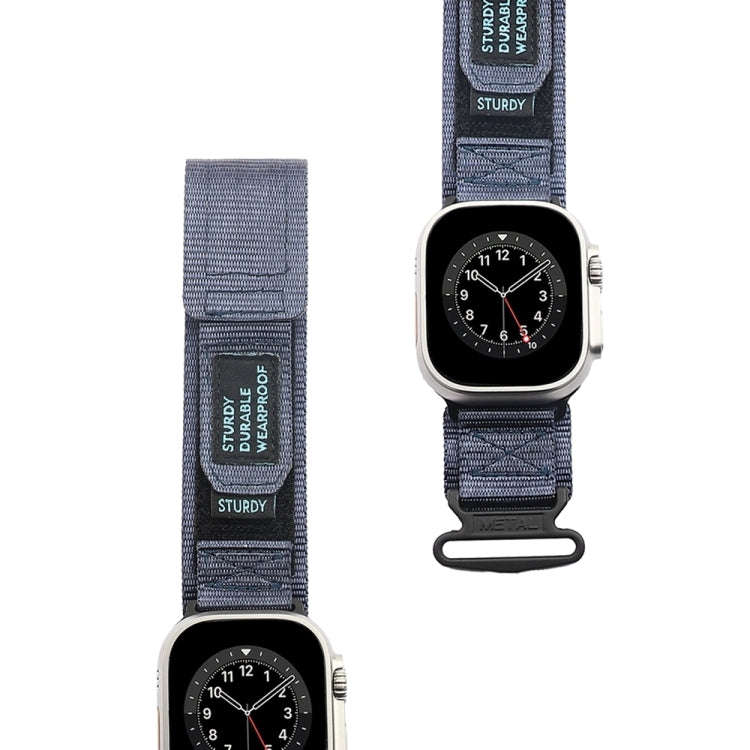 Nylon Two Section Watch Band For Apple Watch SE 2023 44mm(Blue)