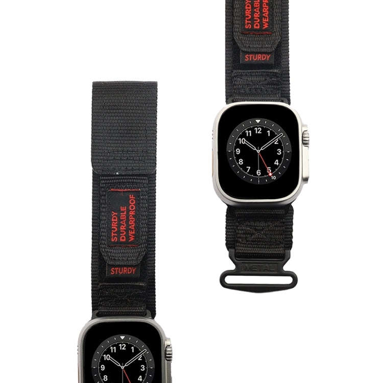 Nylon Two Section Watch Band For Apple Watch Ultra 2 49mm(Black)