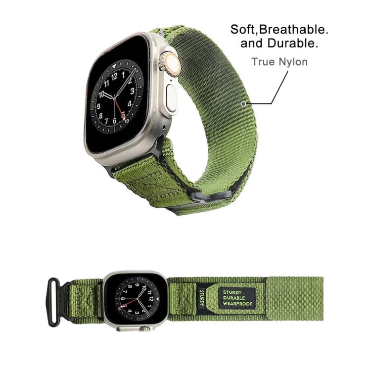 Nylon Two Section Watch Band For Apple Watch Ultra 2 49mm(Dark Green)