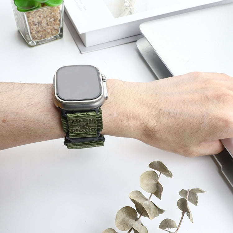 Nylon Two Section Watch Band For Apple Watch Ultra 2 49mm(Dark Green)