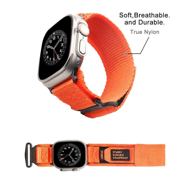 Nylon Two Section Watch Band For Apple Watch 9 45mm(Orange)