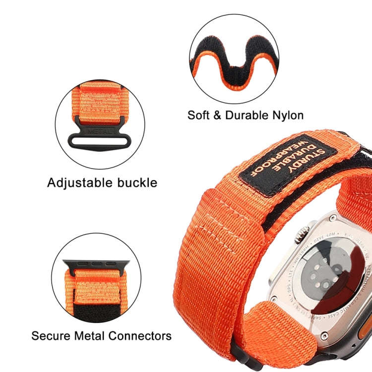 Nylon Two Section Watch Band For Apple Watch 9 45mm(Orange)