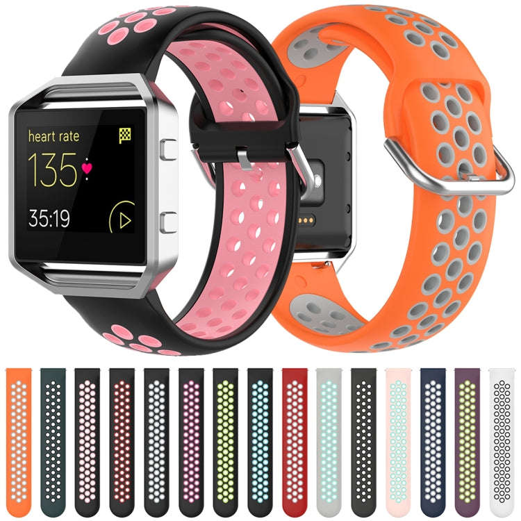 For Fitbit Versa 2 / Versa / Versa Lite / Blaze 23mm Sports Two Colors Silicone Replacement Strap...