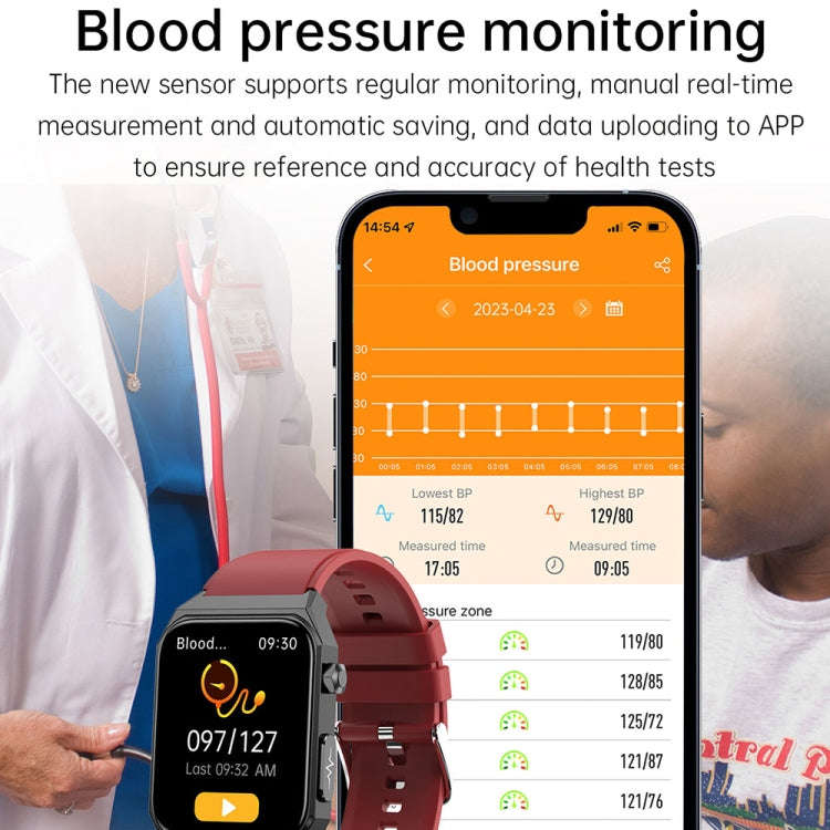 E530 1.91 inch IP68 Waterproof Silicone Band Smart Watch Supports ECG / Non-invasive Blood Sugar(...