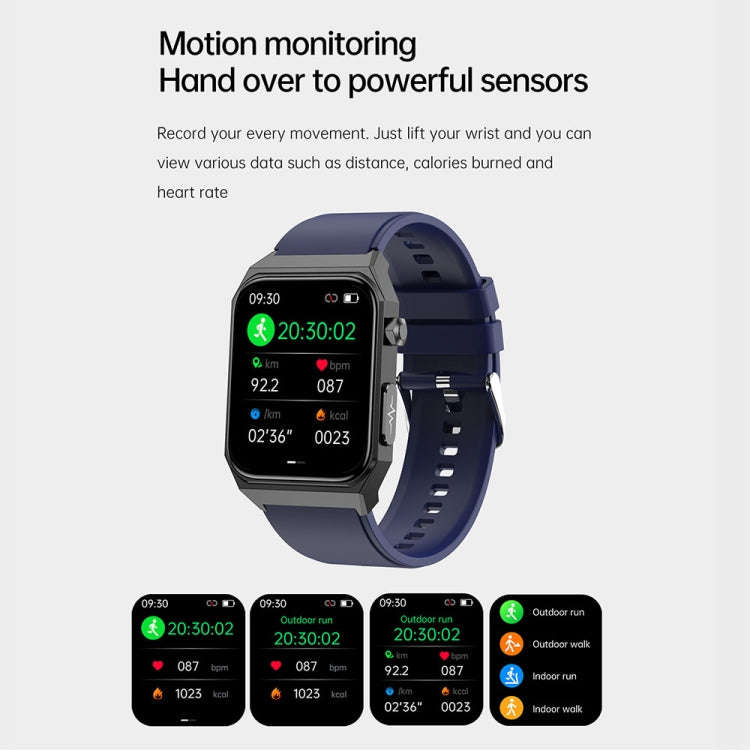 E530 1.91 inch IP68 Waterproof Silicone Band Smart Watch Supports ECG / Non-invasive Blood Sugar(...