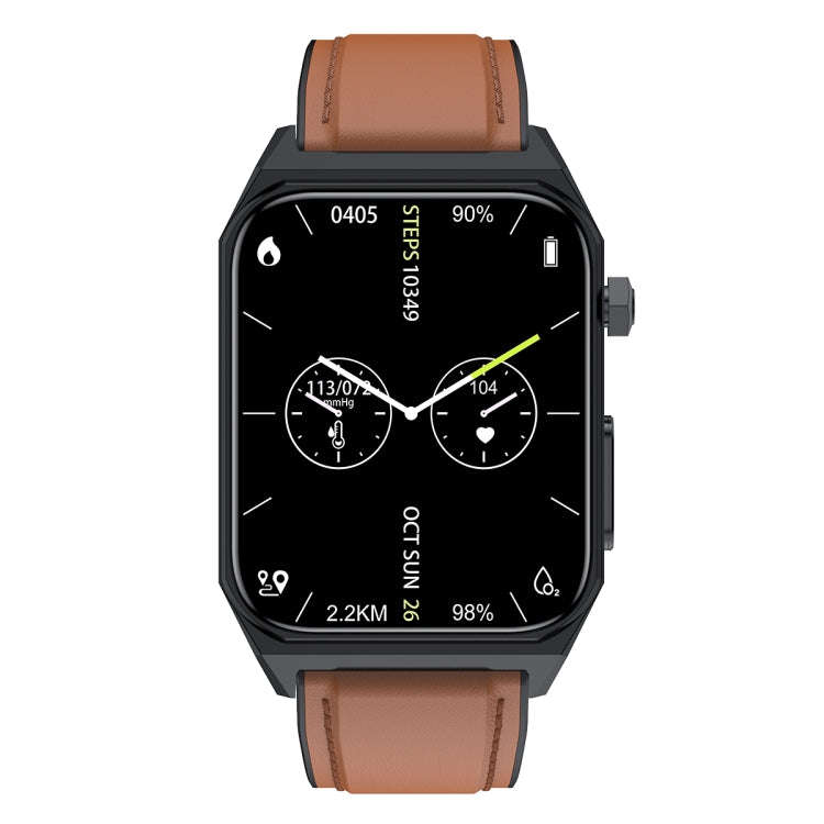 E530 1.91 inch IP68 Waterproof Leather Band Smart Watch Supports ECG / Non-invasive Blood Sugar(B...