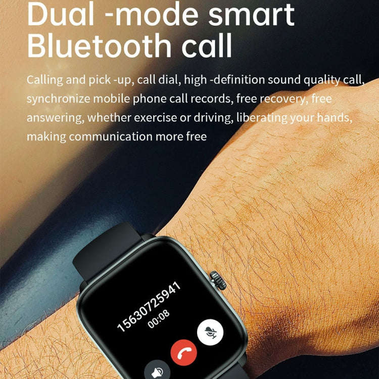 T20 1.96 inch IP67 Waterproof Silicone Band Smart Watch, Supports Dual-mode Bluetooth Call / Hear...