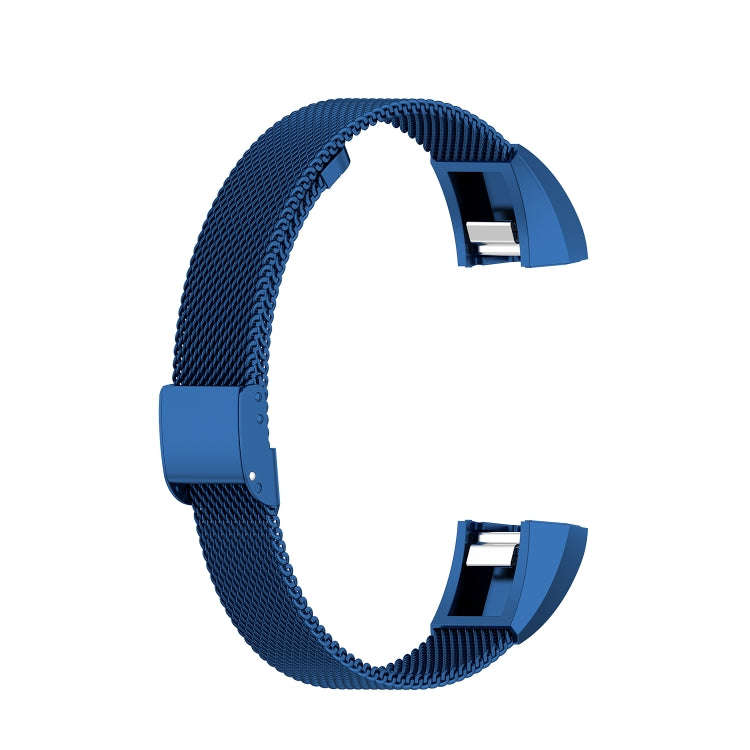 For Fitbit Alta / Alta HR / ACE Watch Button Mesh Metal Replacement Strap Watchband, Size:S(Dark ...