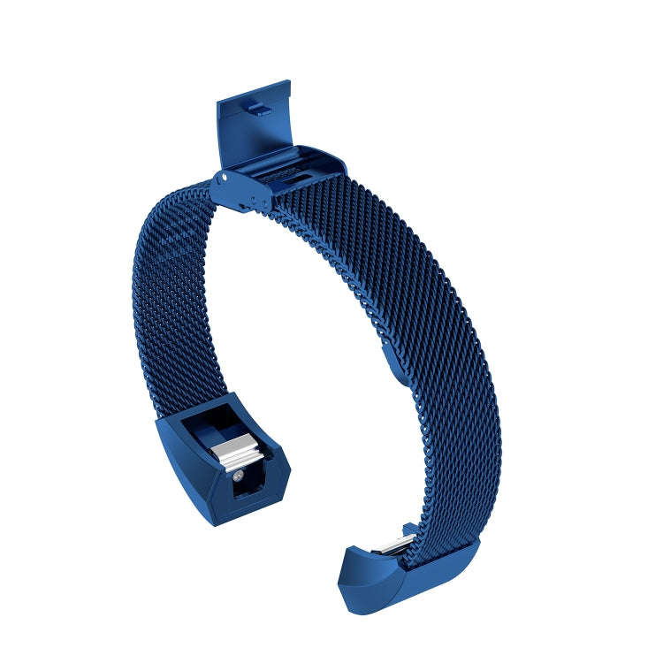 For Fitbit Alta / Alta HR / ACE Watch Button Mesh Metal Replacement Strap Watchband, Size:S(Dark ...
