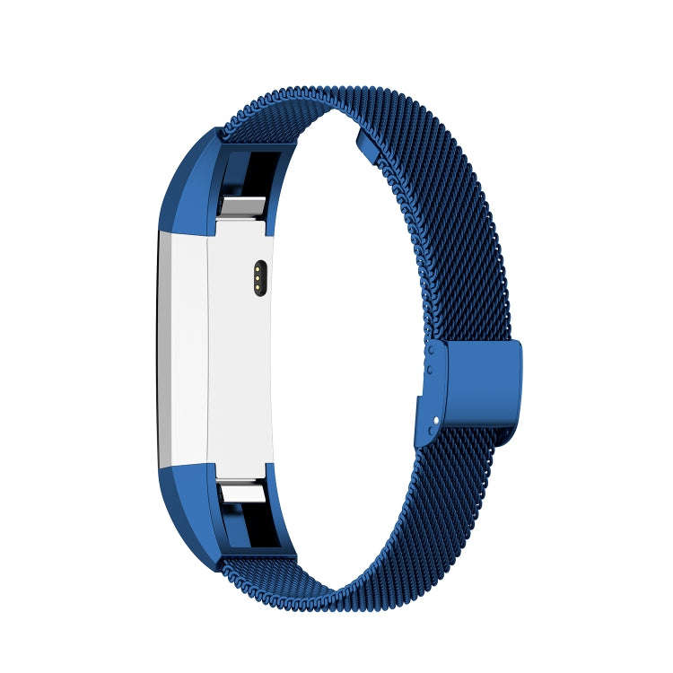 For Fitbit Alta / Alta HR / ACE Watch Button Mesh Metal Replacement Strap Watchband, Size:S(Dark ...