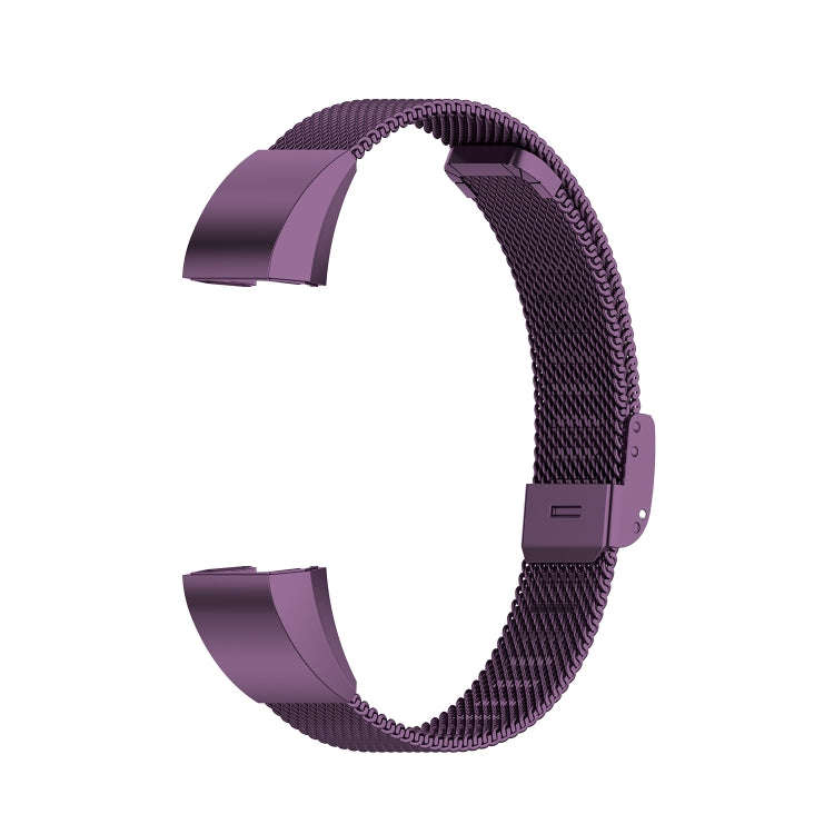 For Fitbit Alta / Alta HR / ACE Watch Button Mesh Metal Replacement Strap Watchband, Size:S(Dark ...