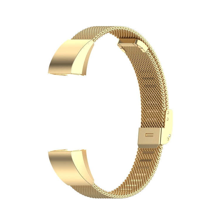 For Fitbit Alta / Alta HR / ACE Watch Button Mesh Metal Replacement Strap Watchband, Size:S(Gold)