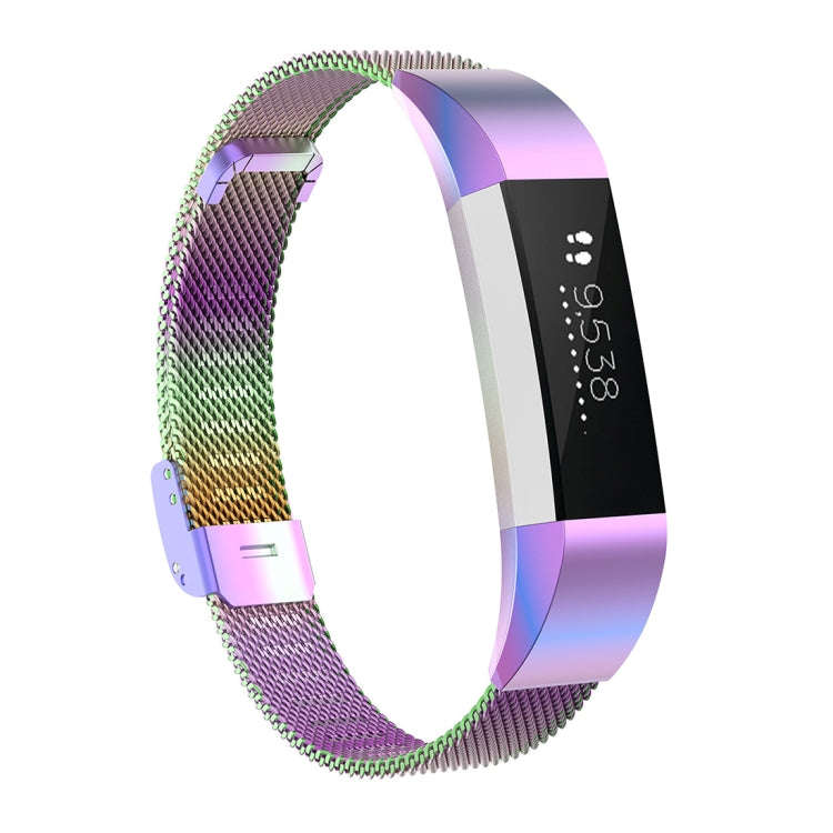 For Fitbit Alta / Alta HR / ACE Watch Button Mesh Metal Replacement Strap Watchband, Size:L(Color...