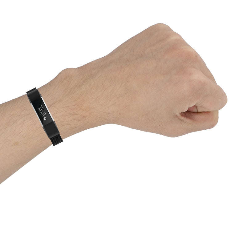 For Fitbit Alta / Alta HR / ACE Watch Button Mesh Metal Replacement Strap Watchband, Size:L(Color...