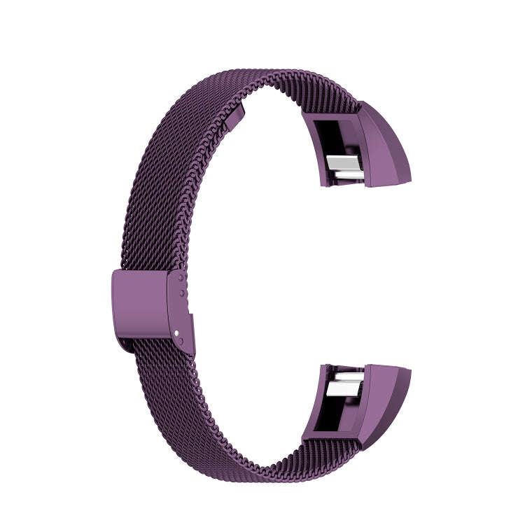 For Fitbit Alta / Alta HR / ACE Watch Button Mesh Metal Replacement Strap Watchband, Size:L(Dark ...