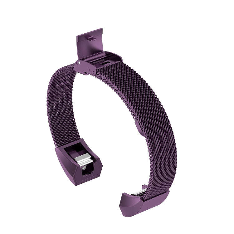 For Fitbit Alta / Alta HR / ACE Watch Button Mesh Metal Replacement Strap Watchband, Size:L(Dark ...