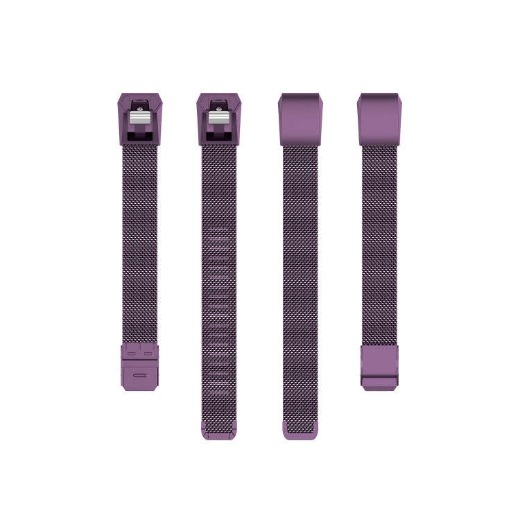 For Fitbit Alta / Alta HR / ACE Watch Button Mesh Metal Replacement Strap Watchband, Size:L(Dark ...
