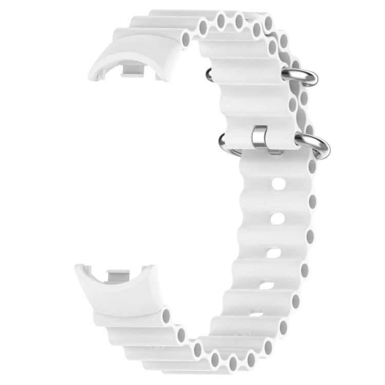 For Xiaomi Mi Band 8 Ocean Silicone Watch Band(White)