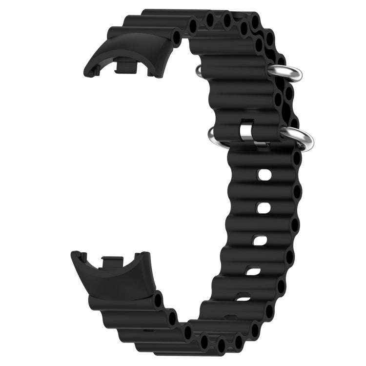 For Xiaomi Mi Band 8 Ocean Silicone Watch Band(Black)